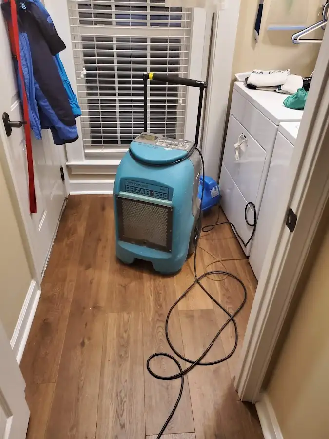 Commercial dehumidifier deployed for Flood Damage Cleanup in Merced