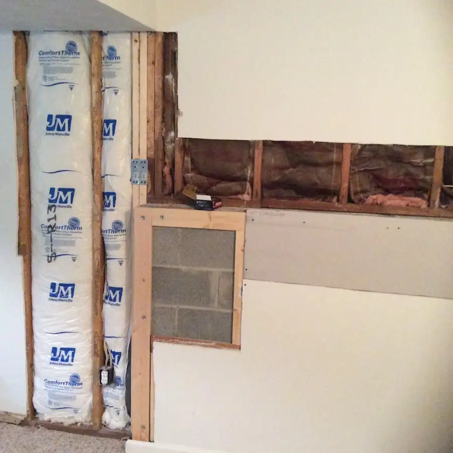 Wall insulation replacement during Basement Flood Cleanup in Merced